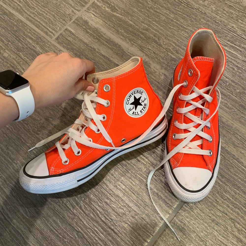 Converse All Star Women's High-Top Sneakers in Bright Orange